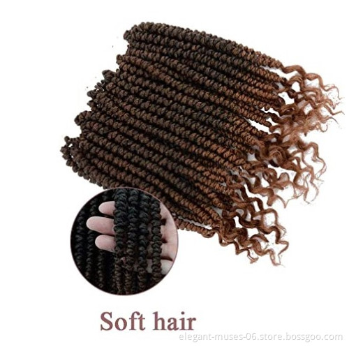 passion twist synthetic crochet braiding hair twist curly synthetic hair for braids yaki extension braiding hair brown ombre